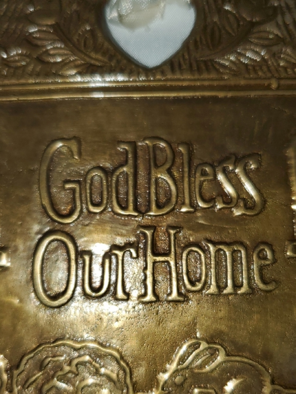 Gold 'God Bless Our Home' Decorative Plaque
